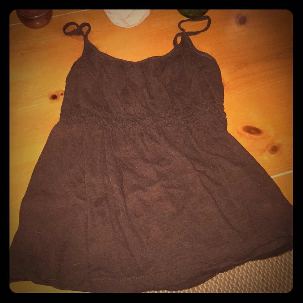 Gap chocolate brown gathered tank top
